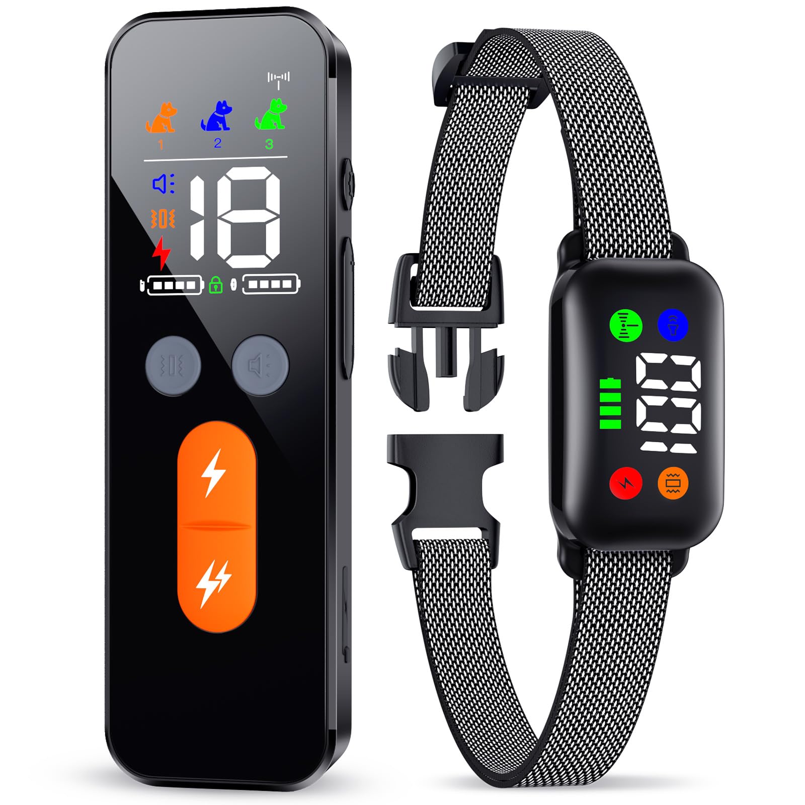 Riroga dog training collar with remote for responsive training and control.