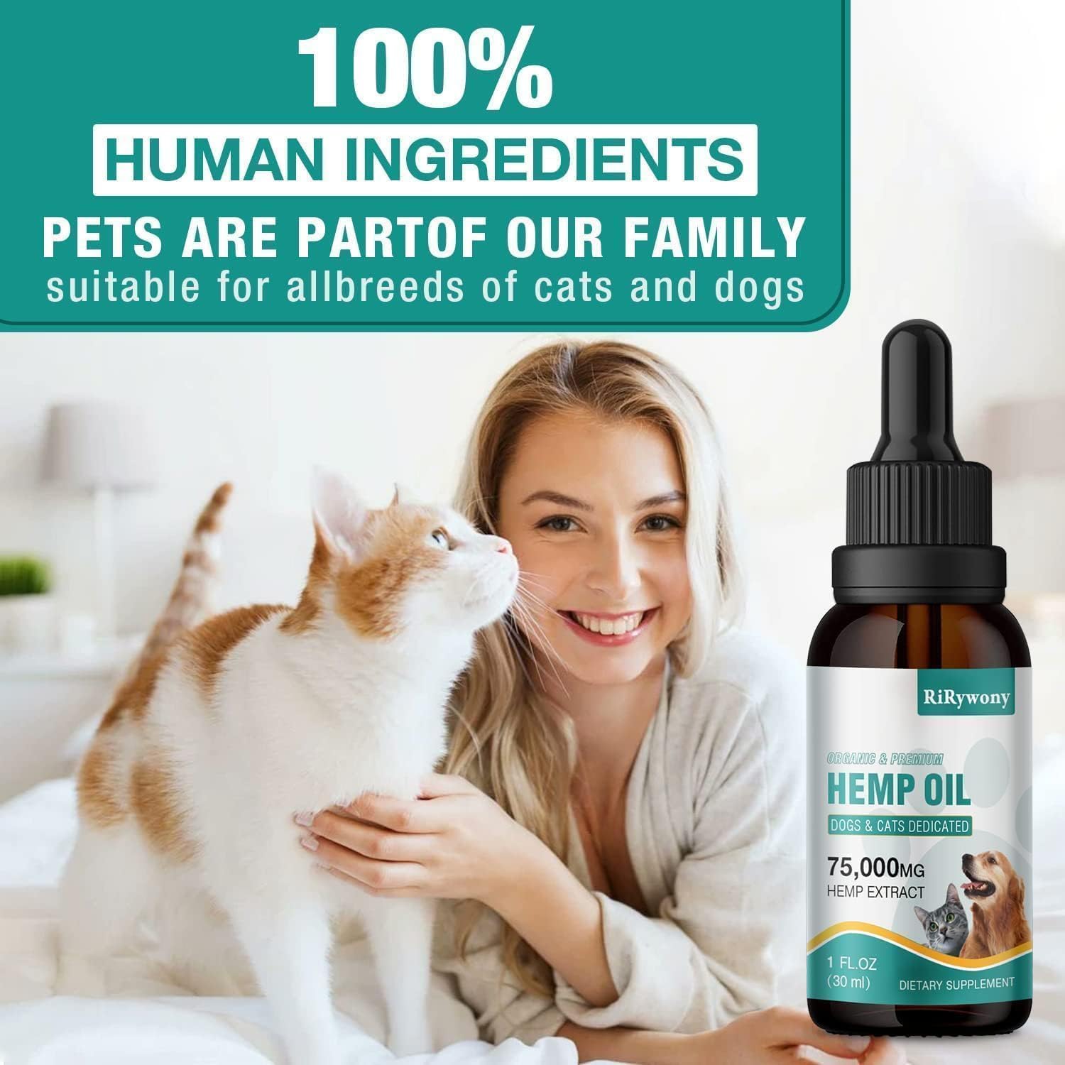 RiRywony Health hemp oil enriched with Omega 3-6-9 supports healthy skin
