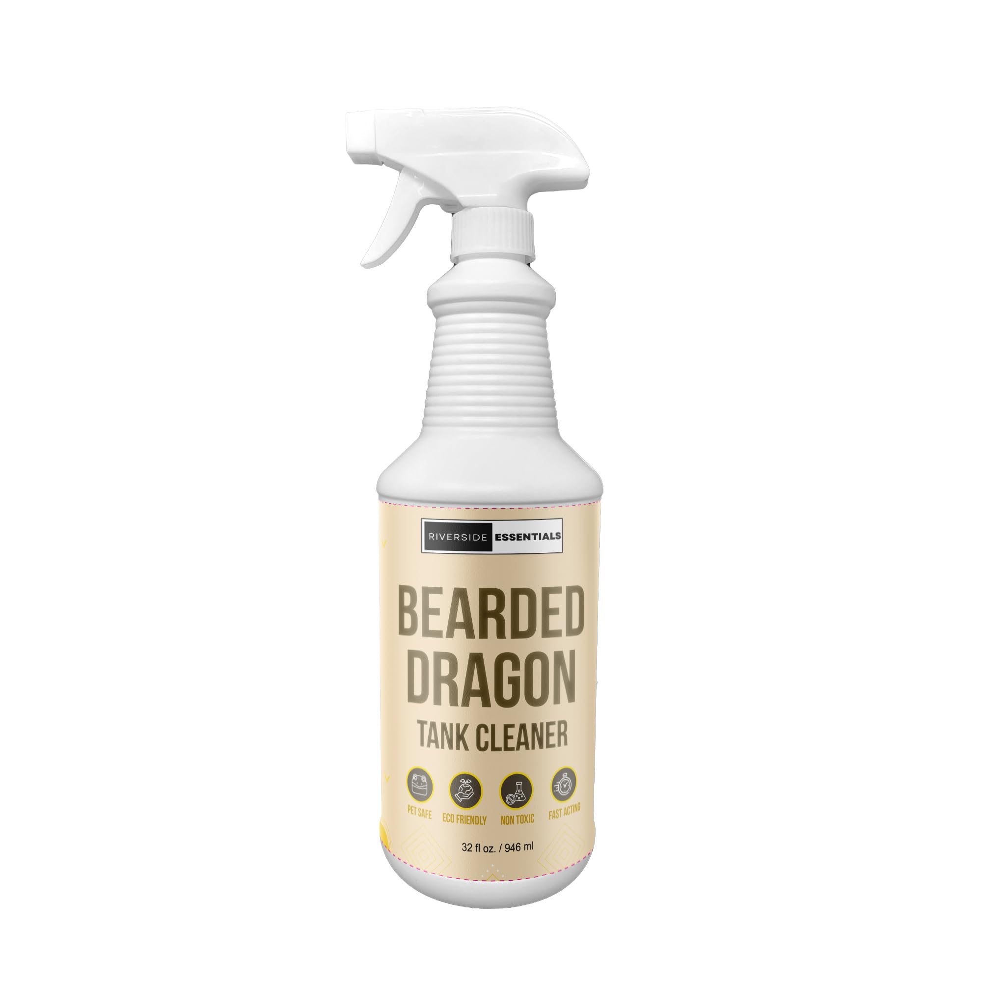 Riverside Essentials Bearded Dragon Tank Cleaner Made-in-USA bottle for dependable terrarium care
