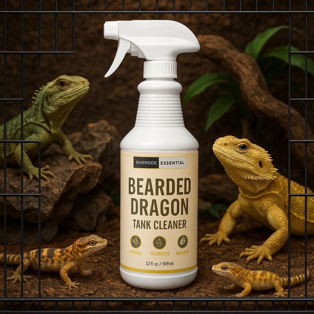 Riverside Essentials Bearded Dragon Tank Cleaner Non-Toxic Formula bottle safe for reptiles