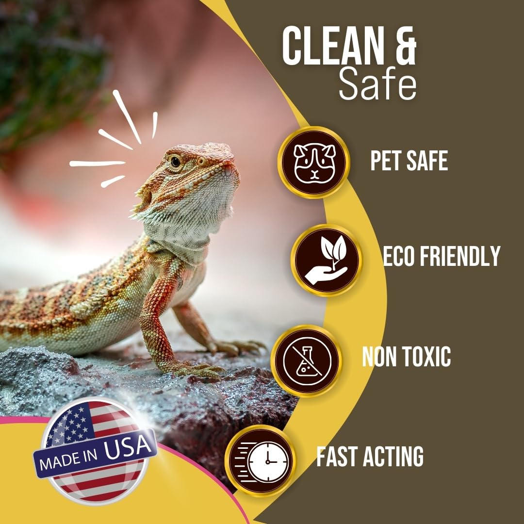 Riverside Essentials Bearded Dragon Tank Cleaner Terrarium Odor Eliminator bottle between deep cleans