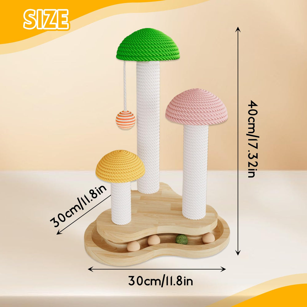 Riyotsu Mushroom Shape reveals multi-level design for scratching at varied angles.