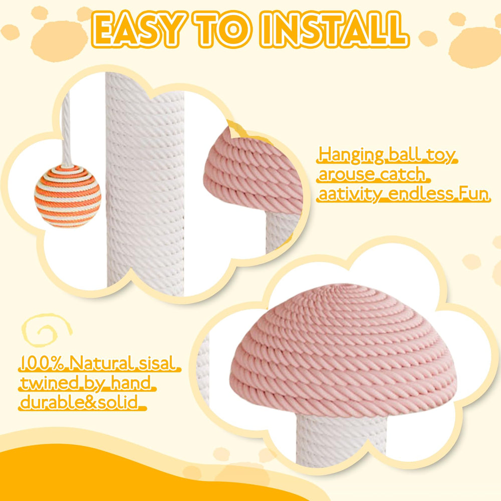 Riyotsu Mushroom Scratcher wooden base detail emphasizes stable support during vigorous scratching.