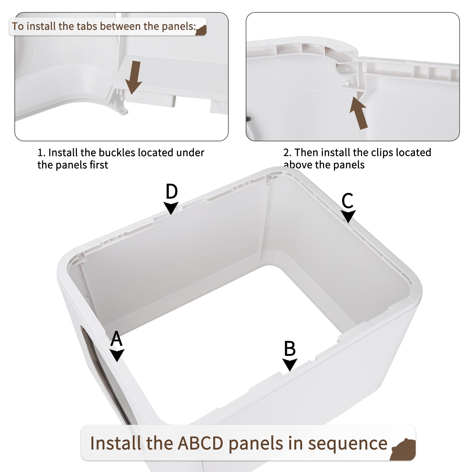 RIZZARI large enclosed cat litter box two-door design enables flexible entry and exit.