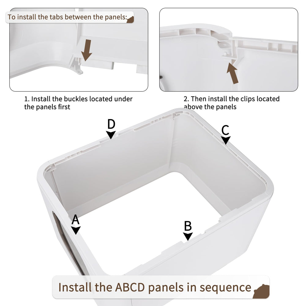 RIZZARI large enclosed cat litter box two-door design enables flexible entry and exit.