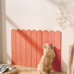 RizzQi wall-mounted orange vertical scratcher saves floor space and guides claws away from furniture