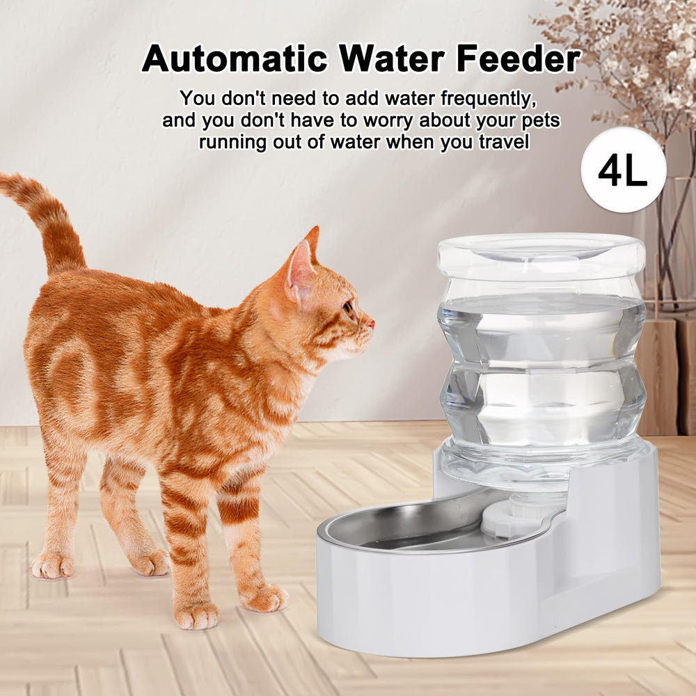 RIZZARI 4L capacity water dispenser ensures steady hydration for multiple pets.