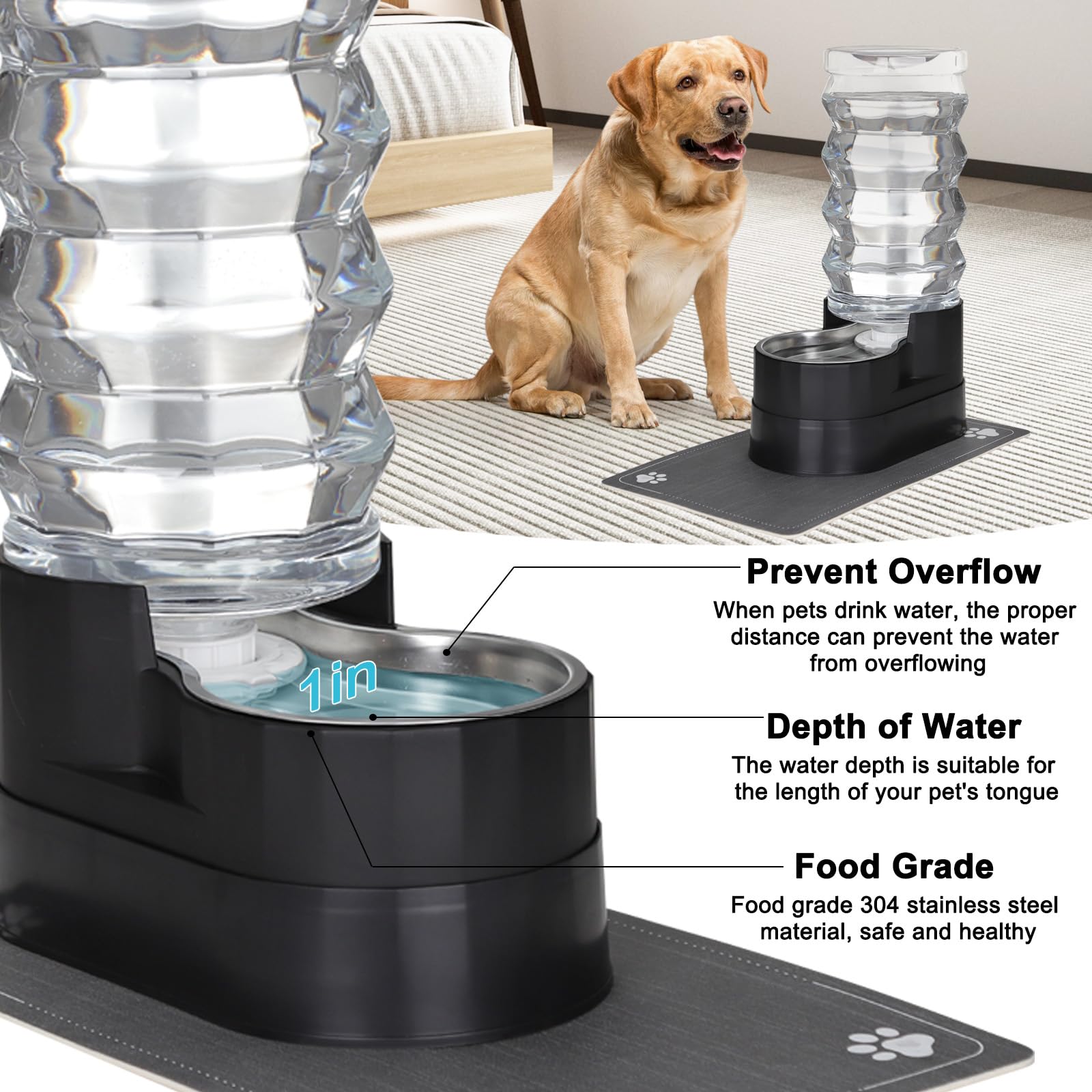 Rizzari anti-spill base keeps floors dry during active play and feeding.