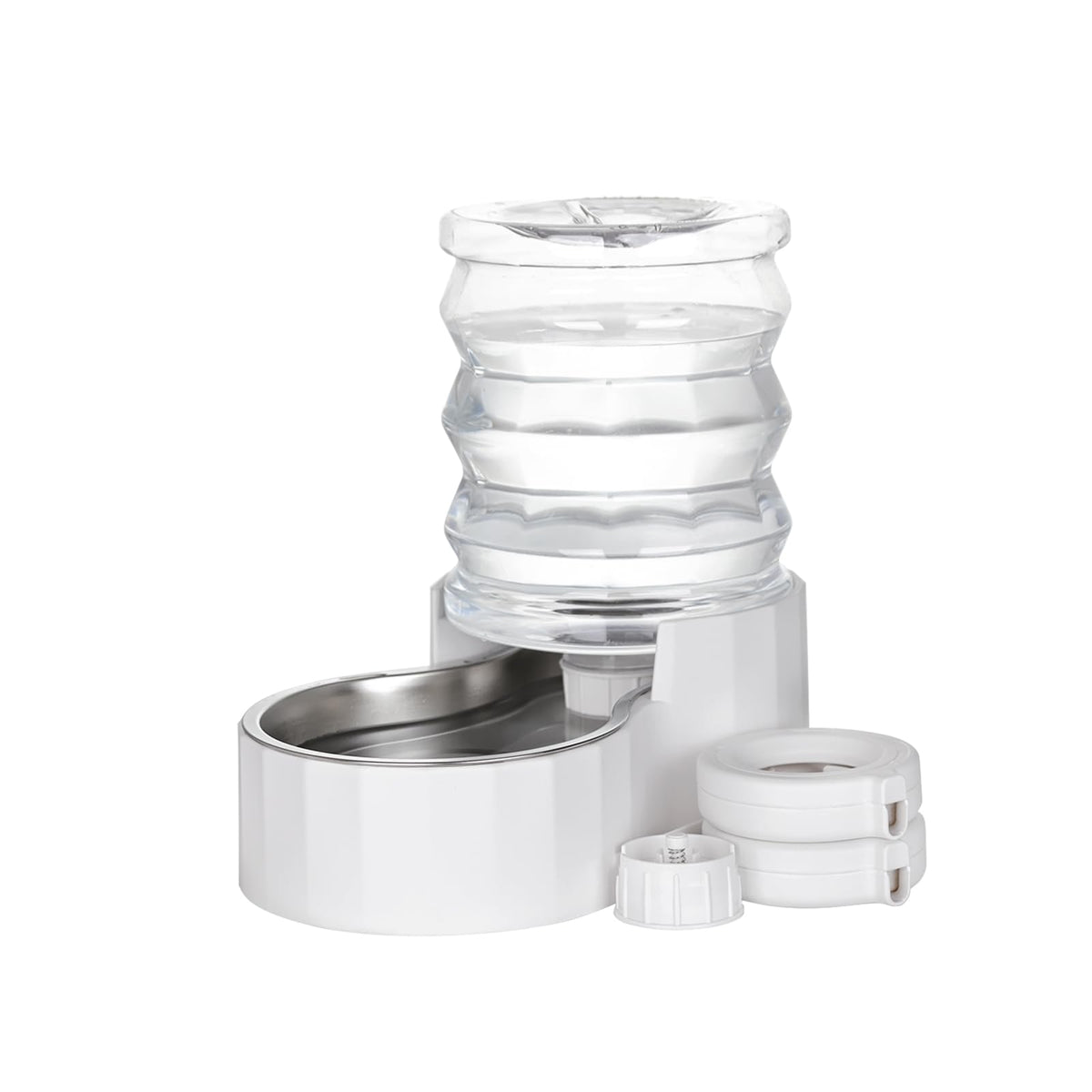 RIZZARI automatic water bowl 5L cap highlights easy top-fill for busy households.