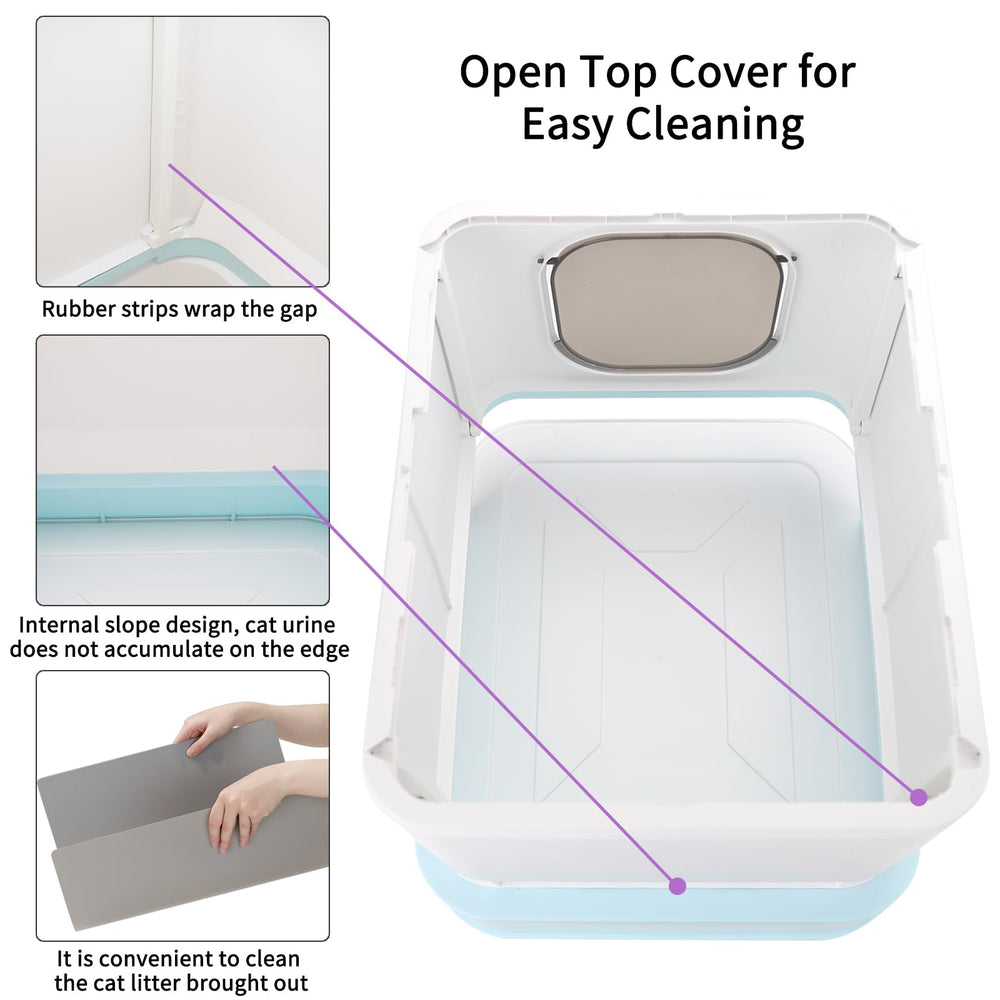 RIZZARI leak-proof enclosure provides spill protection during lively litter box sessions.