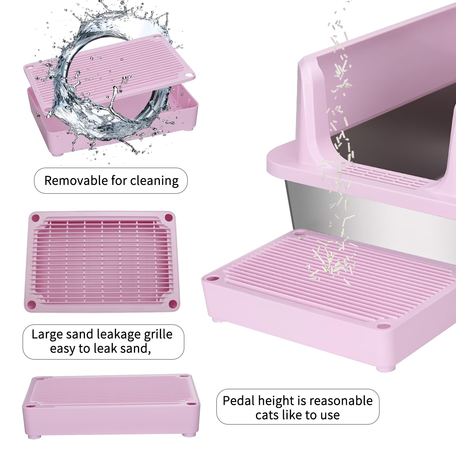 RIZZARI litter box fits neatly in living rooms, blending with home decor.