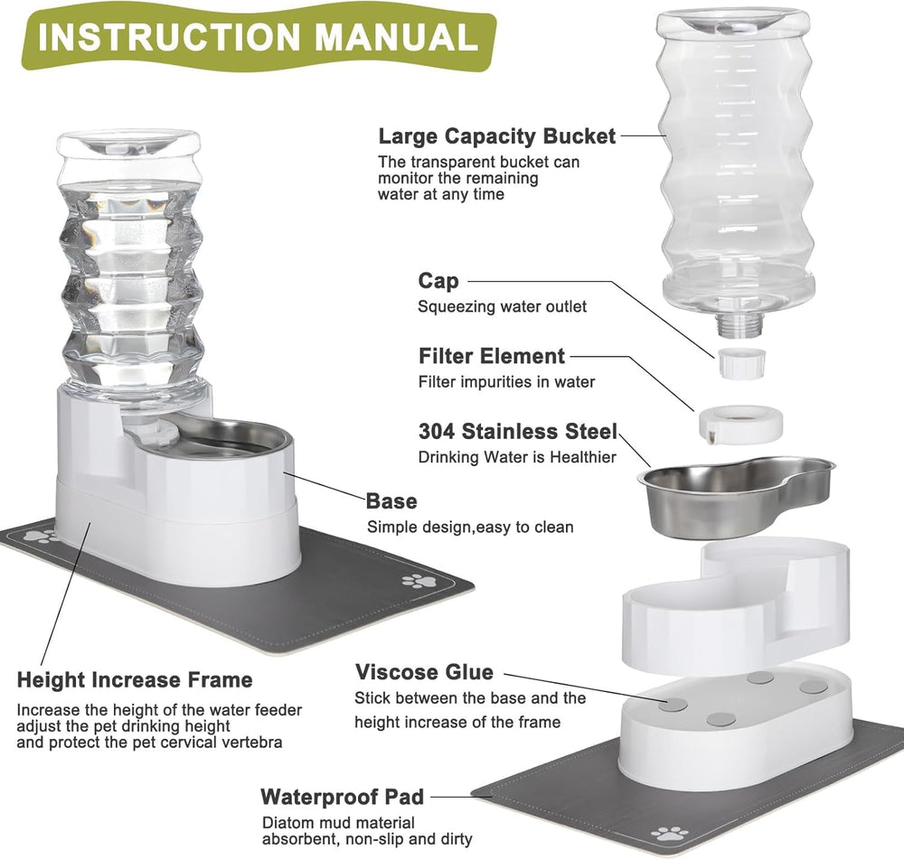 RIZZARI stainless steel dog water bowl highlights rust-resistant design.