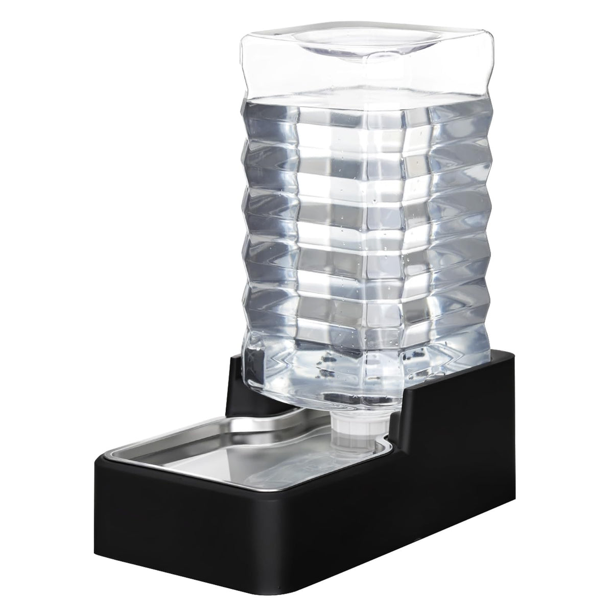RIZZARI stainless-steel pet water feeder outer tower design for easy monitoring.