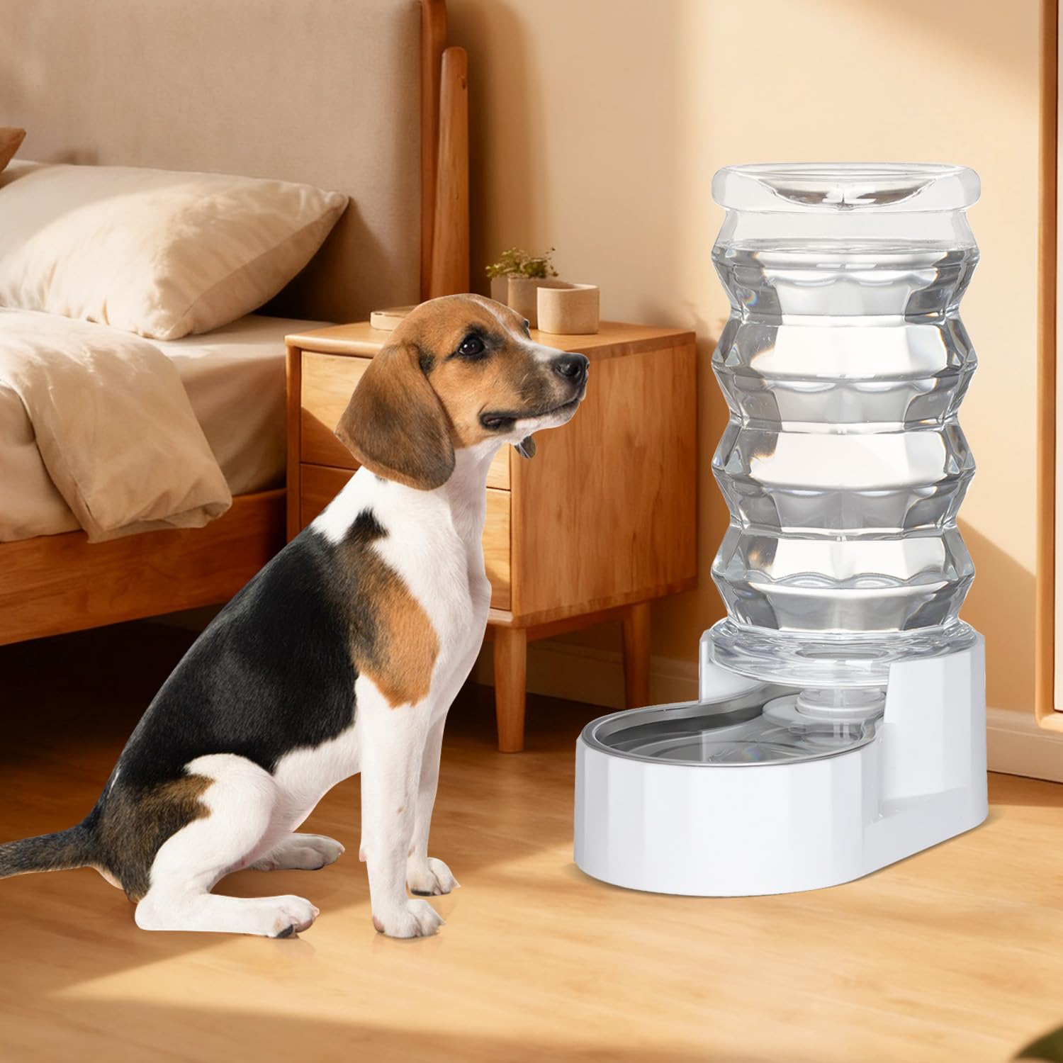 RIZZARI transparent-tower enables quick monitoring of water level for timely refills.