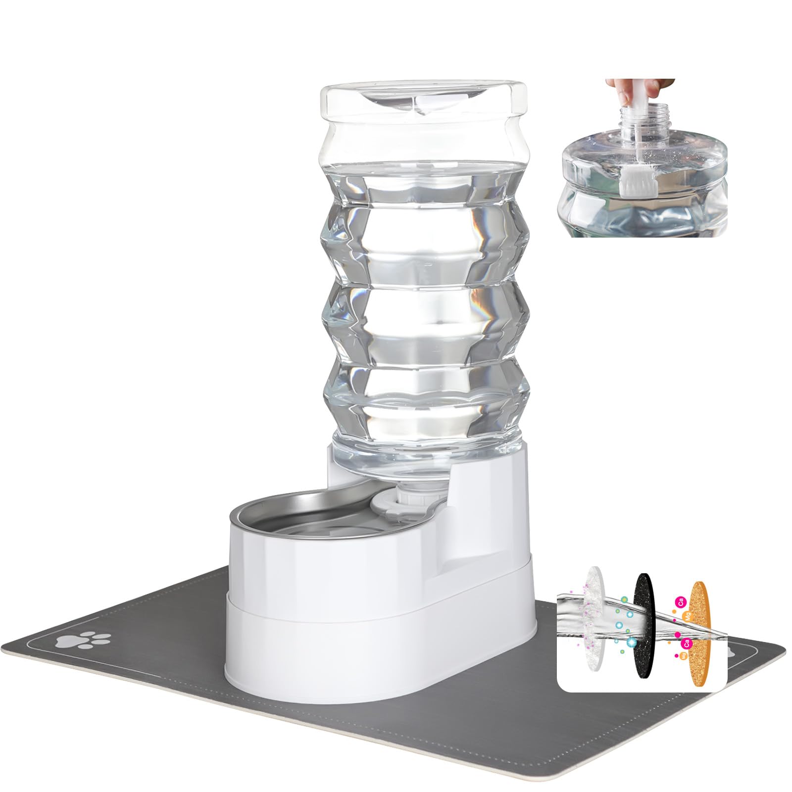 RIZZARI triple-filter system helps maintain water clarity for pets.