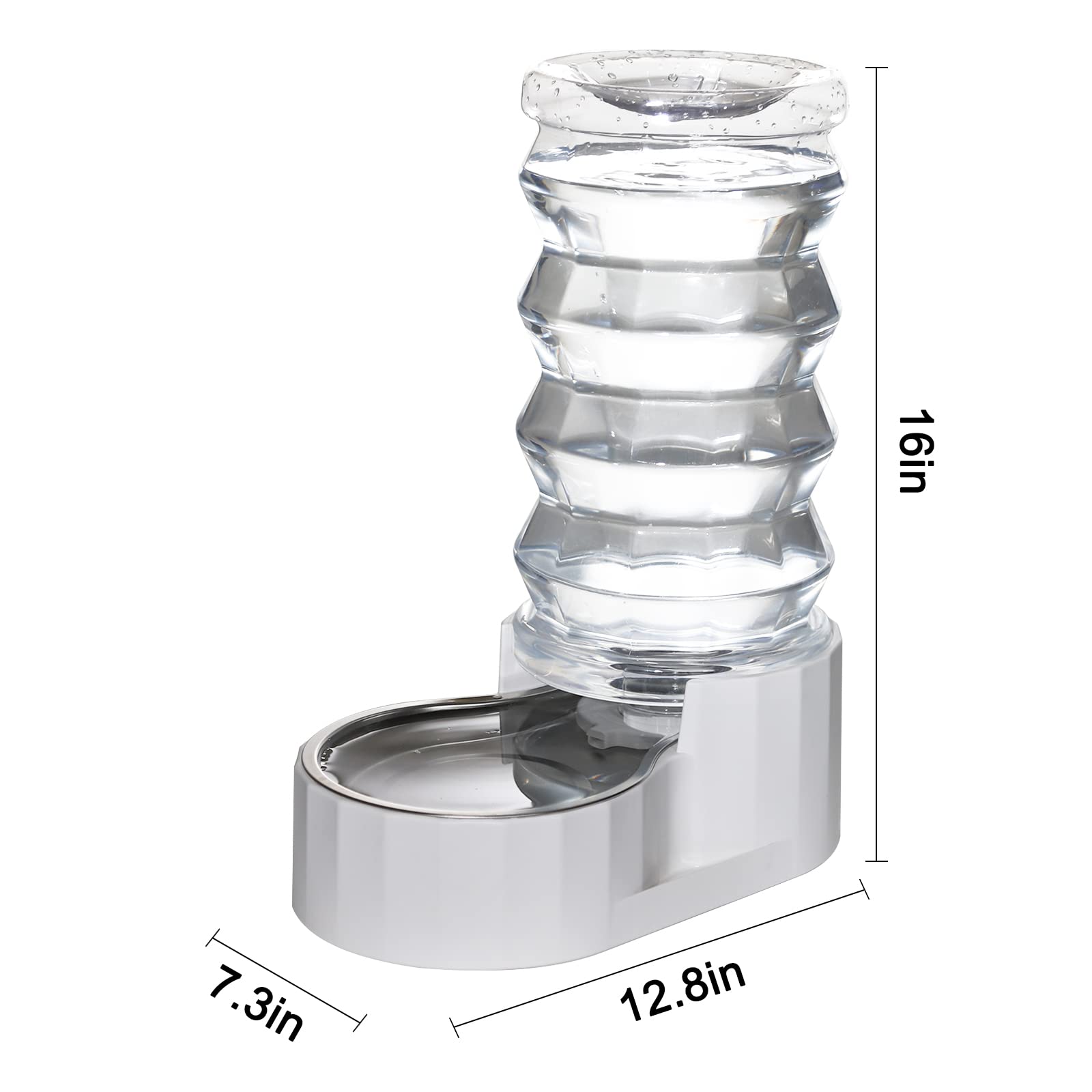 RIZZARI water dispenser with stainless steel bowl for durable hydration