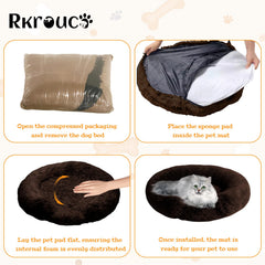 Rkrouco donut bed anti-slip bottom keeps bed from sliding on floors.