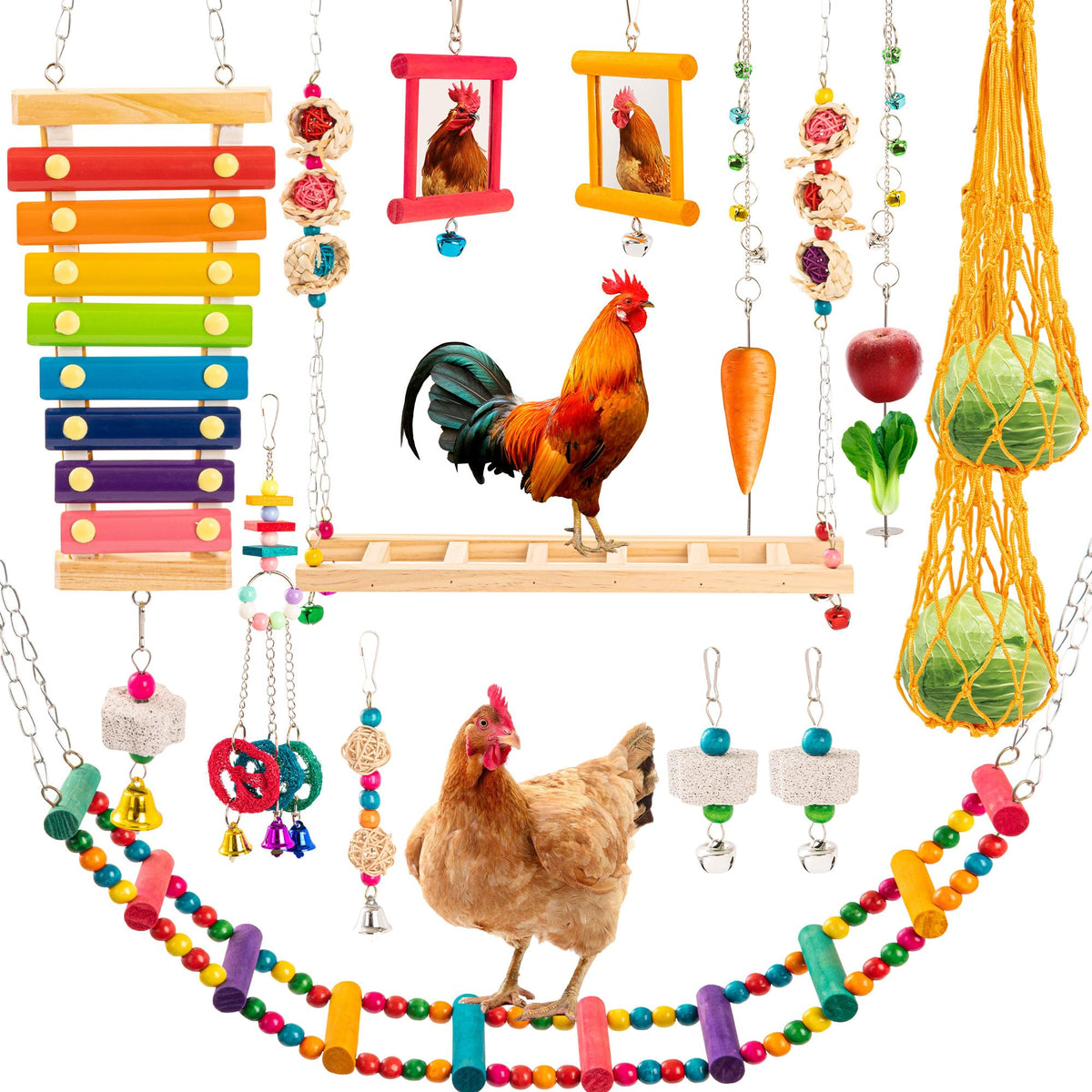RLRICH 14pcs chicken toy set xylophone for enrichment