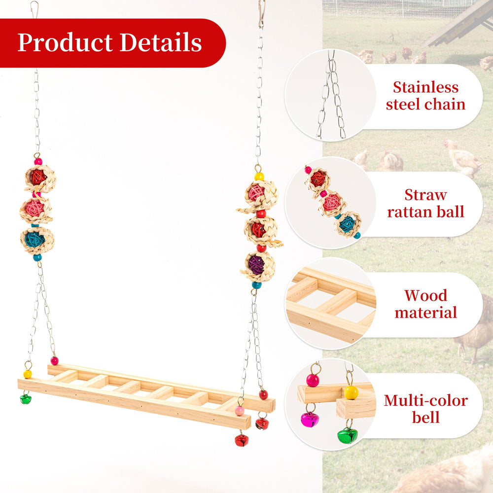 RLRICH rattan toy with bell for beak exercise