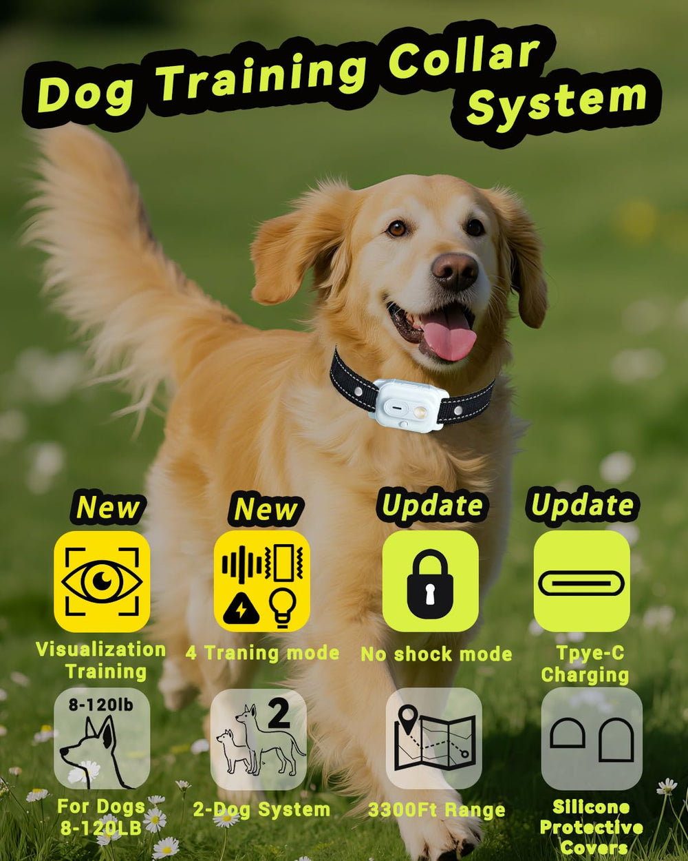 RMOKISIN dog shock collar LED light highlights night visibility for safe training.
