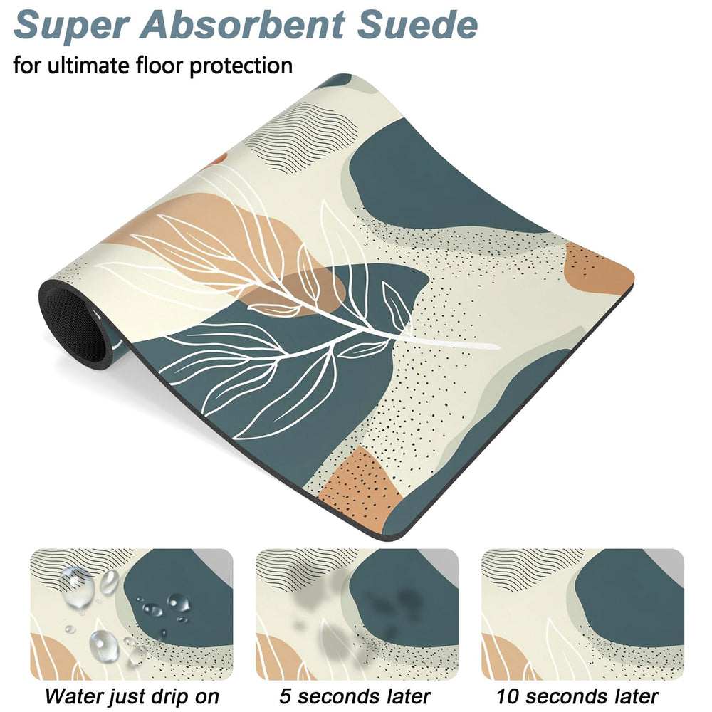 Rnivvi absorbent suede placemat soaks up spills quickly, keeping floors dry.