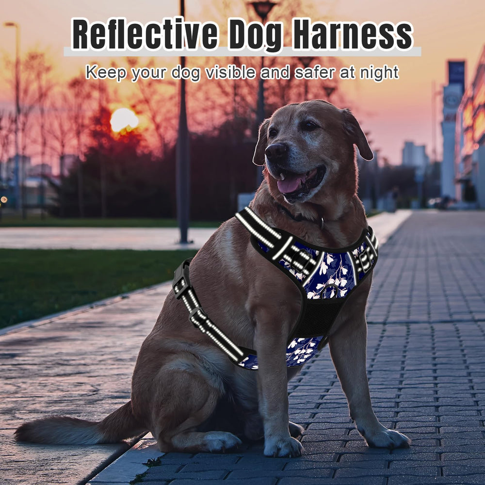 Rnivvi blue white flower design adds cute style to medium dogs