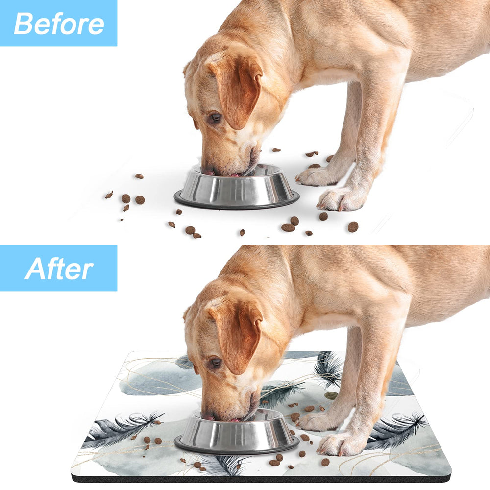 Rnivvi pet placemat fits small to medium dogs and cats.