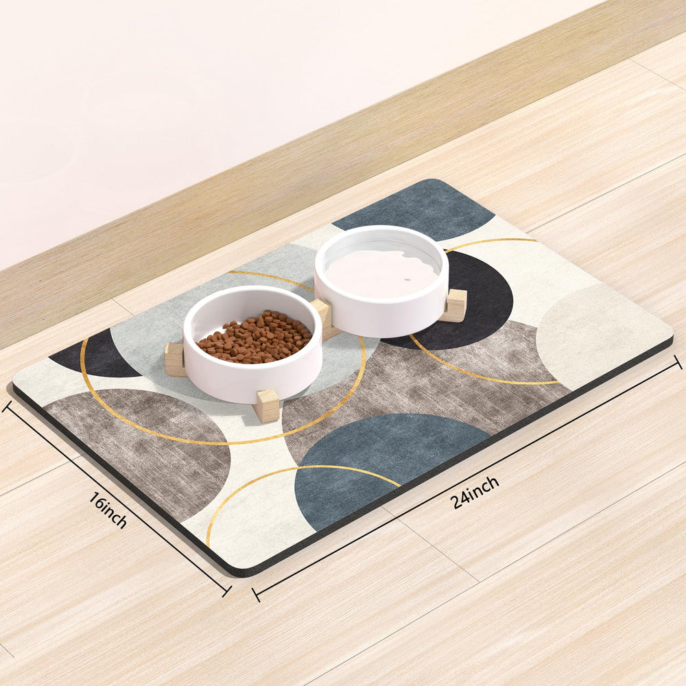 Rnivvi dog food mat absorbent suede surface soaks spills quickly