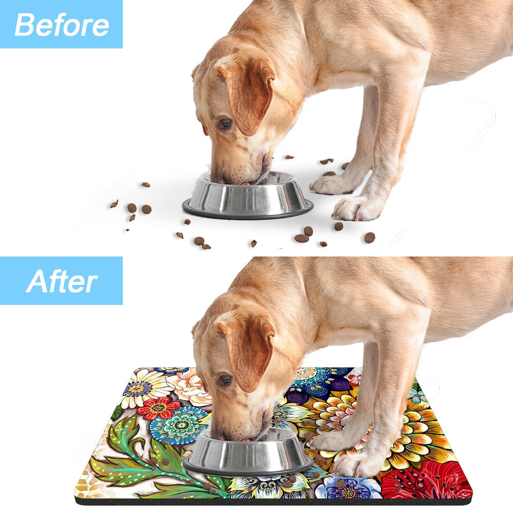 Rnivvi dog food mat easy to clean by hand or machine wash.