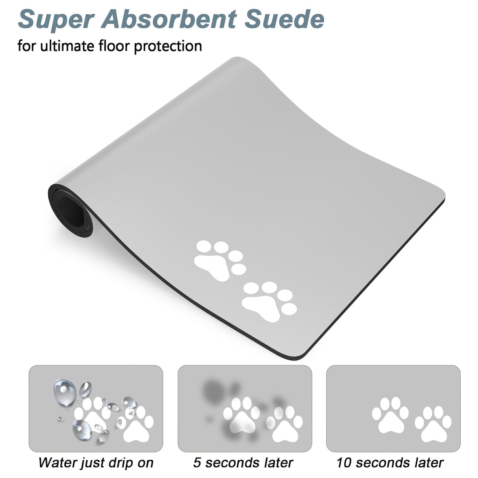 Rnivvi dog food mat elegant gray design blends with decor.