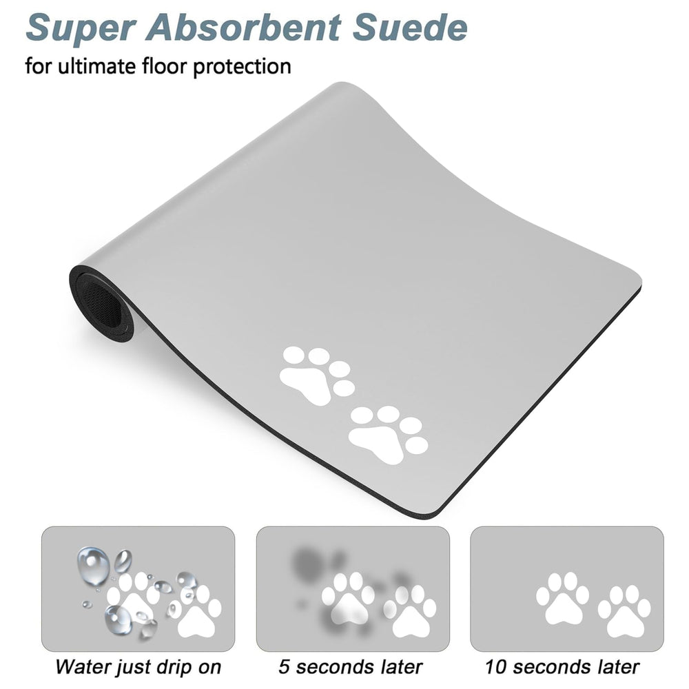 Rnivvi dog food mat elegant gray design blends with decor.