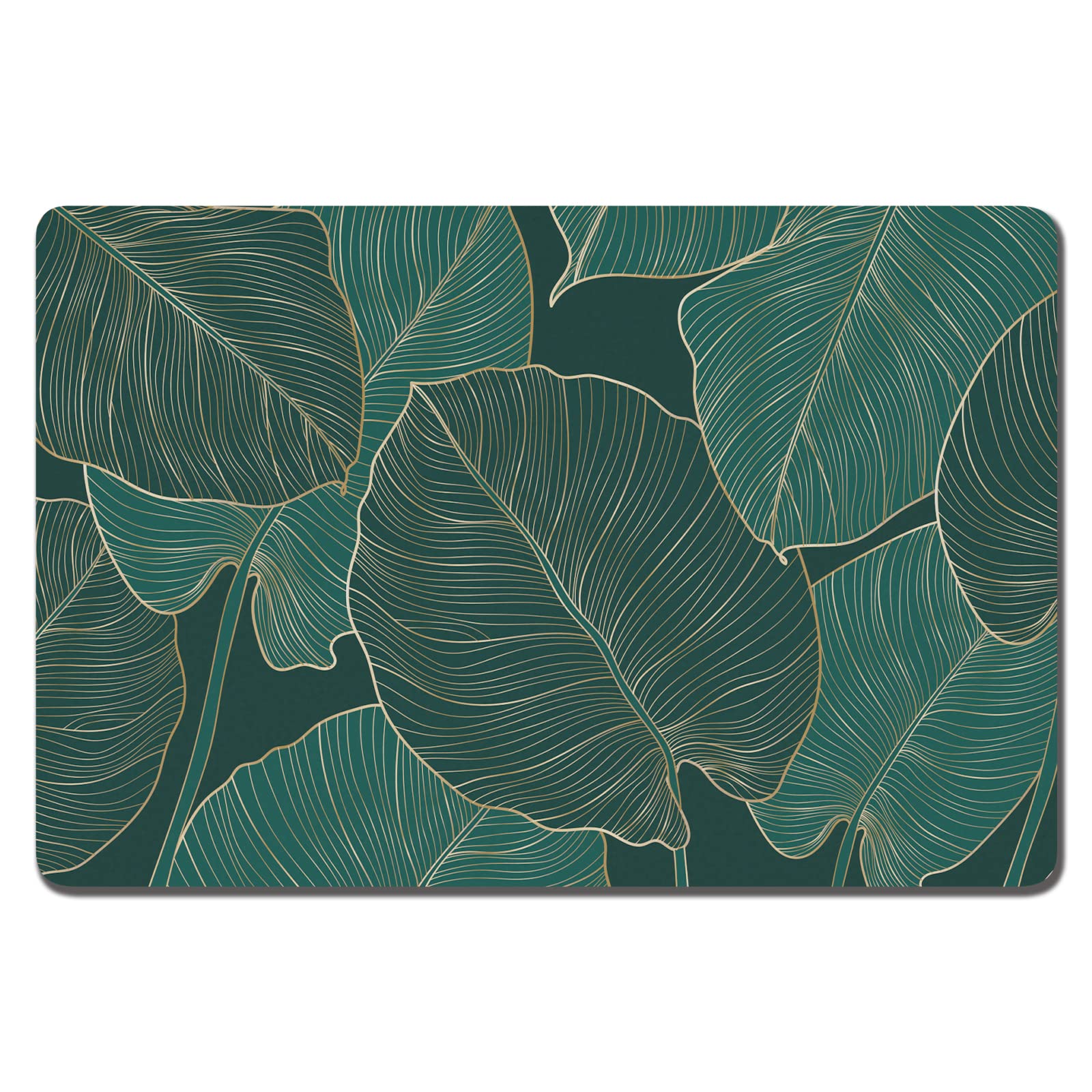 Rnivvi dog food mat tropical design protects floors with vibrant, pet-friendly style.