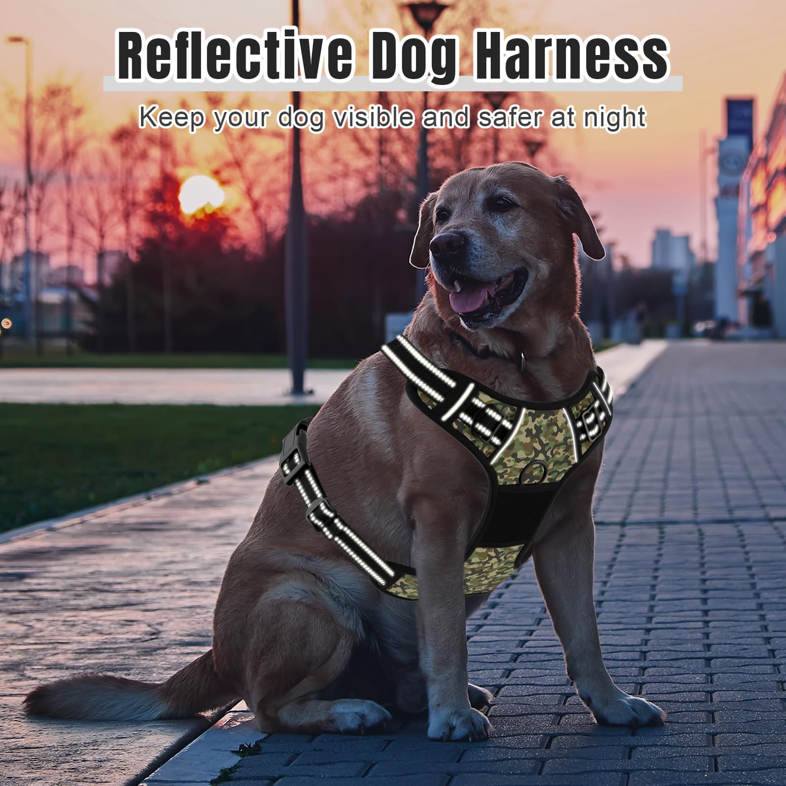 Rnivvi Green camouflage harness model wearing stylish outdoor gear