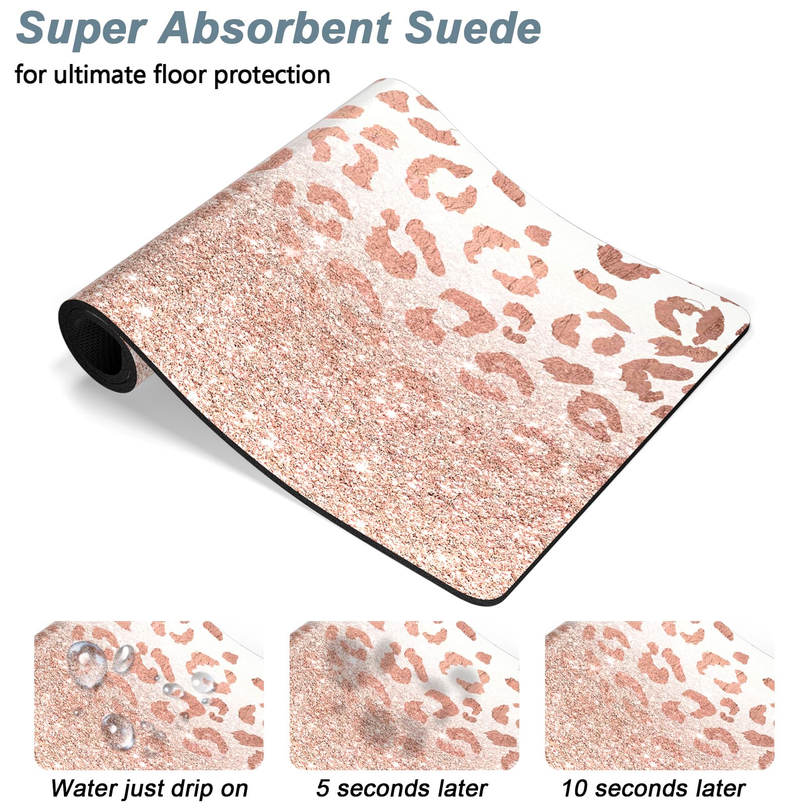 Rnivvi leopard absorbent suede top demonstrates fast spill absorption