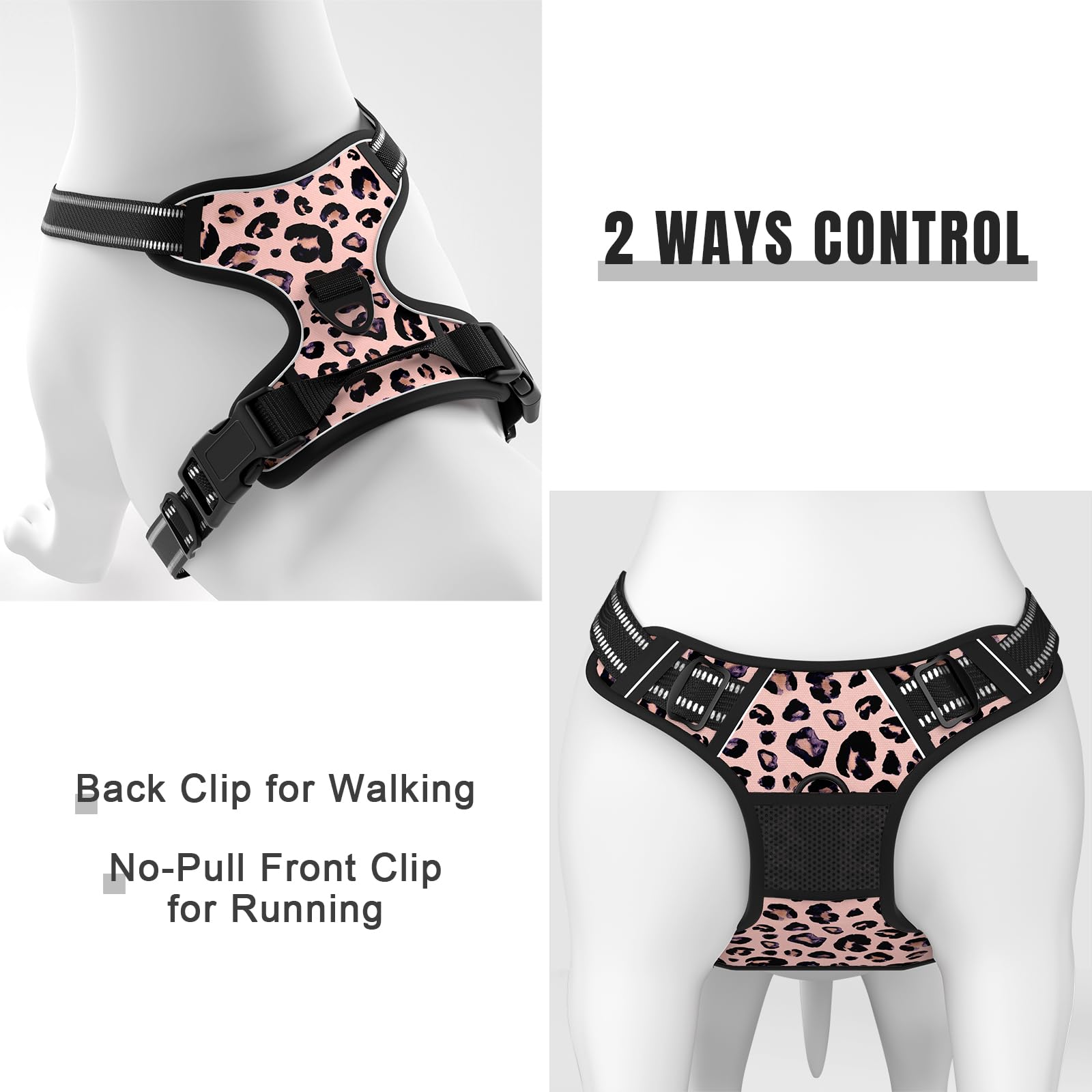 Rnivvi leopard pink adjustable straps ensure secure, comfortable fit