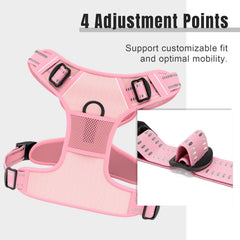 Rnivvi No Pull Harness padded-shoulders close-up with breathable mesh comfort