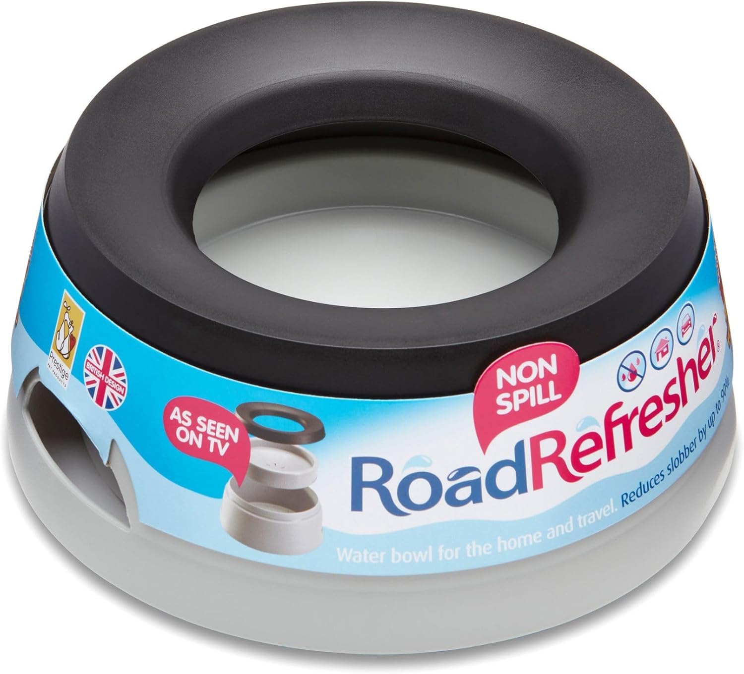 Road Refresher floating-plate-water-flow demonstrates spill-free hydration during car trips