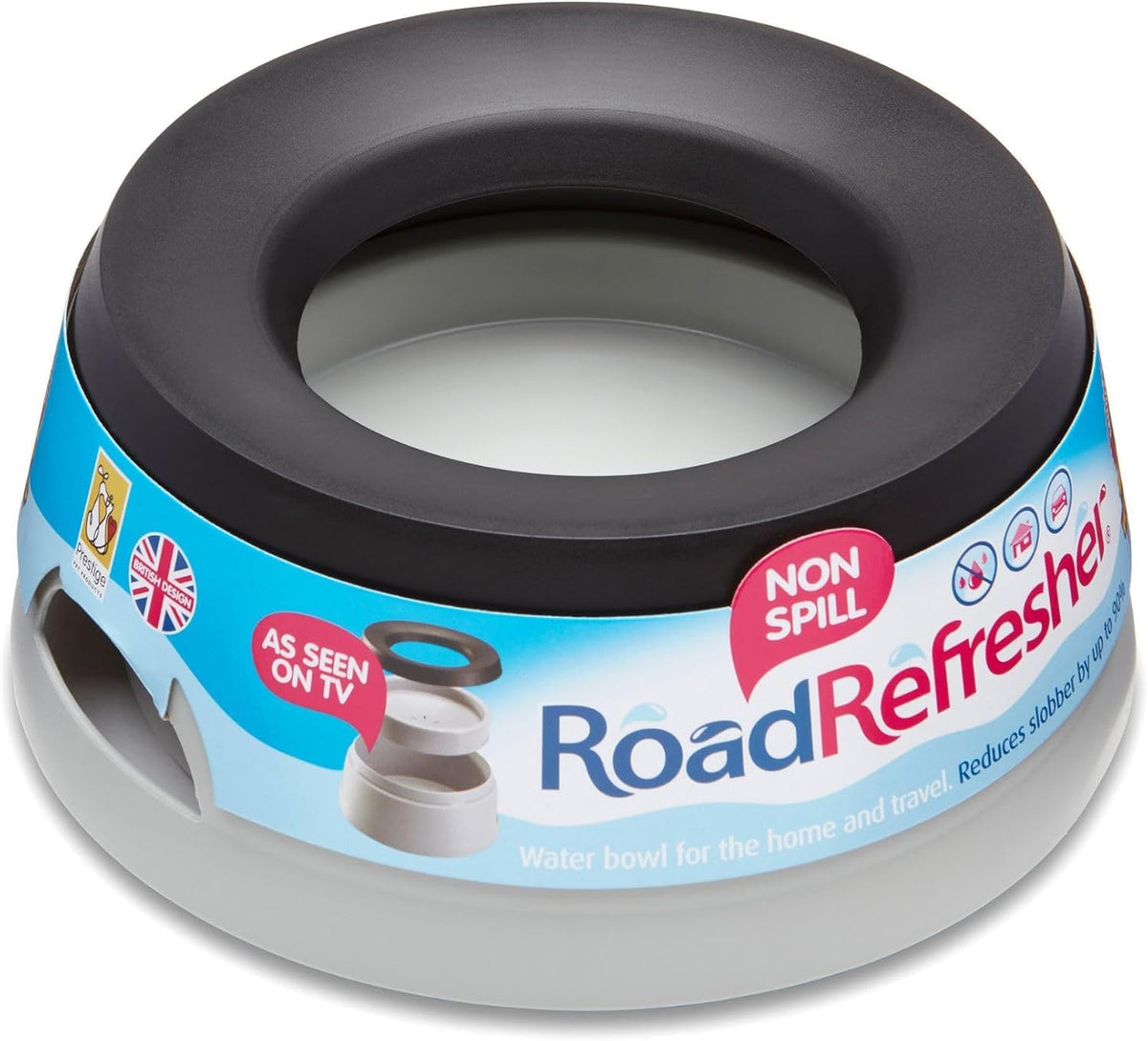 Road Refresher floating-plate-water-flow demonstrates spill-free hydration during car trips