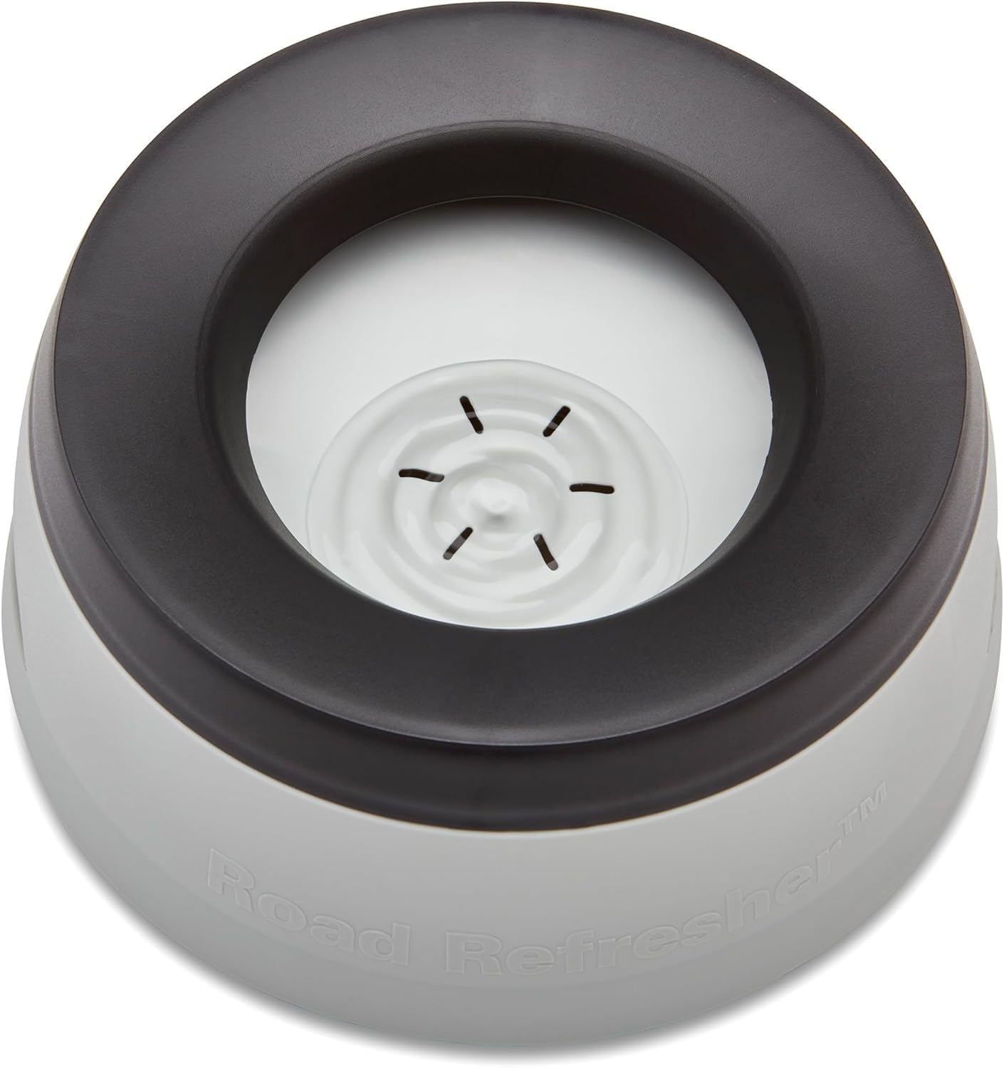 Road Refresher non-slip-base keeps the bowl steady on car seats and boat surfaces