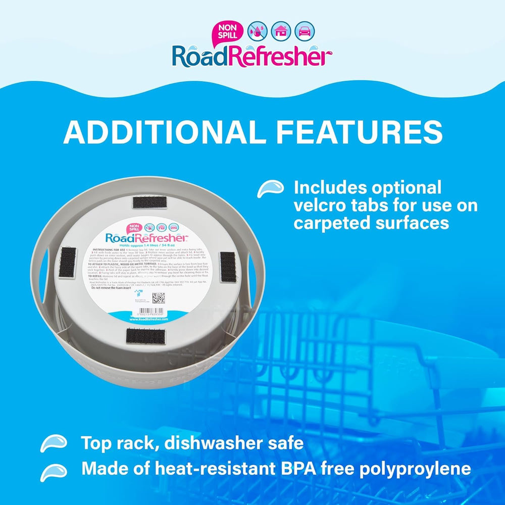 Road Refresher velcro-fasteners add stability for active pets