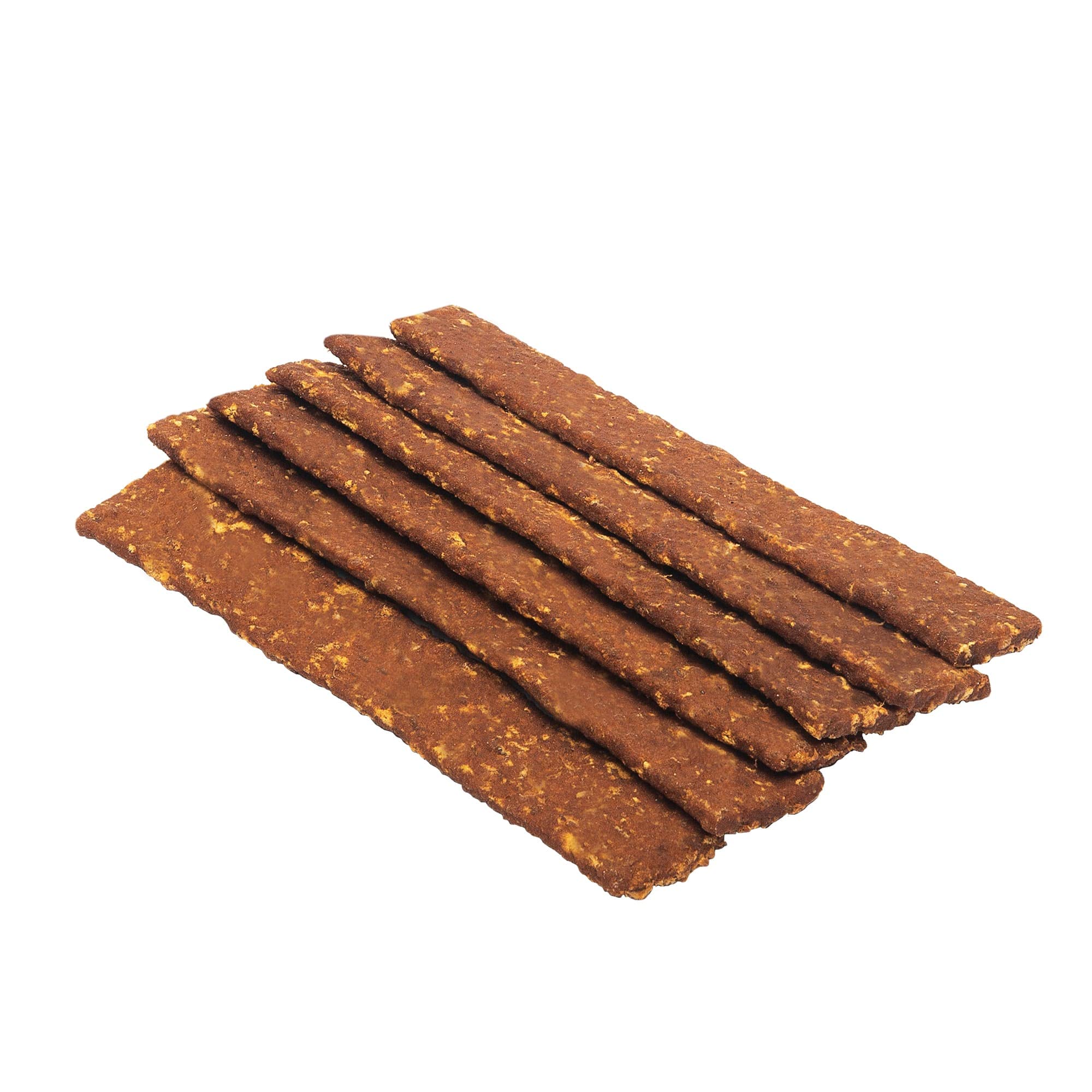 ROAM Ossy Jerky Ostrich Treats dog-snacking showing highly digestible protein bite.