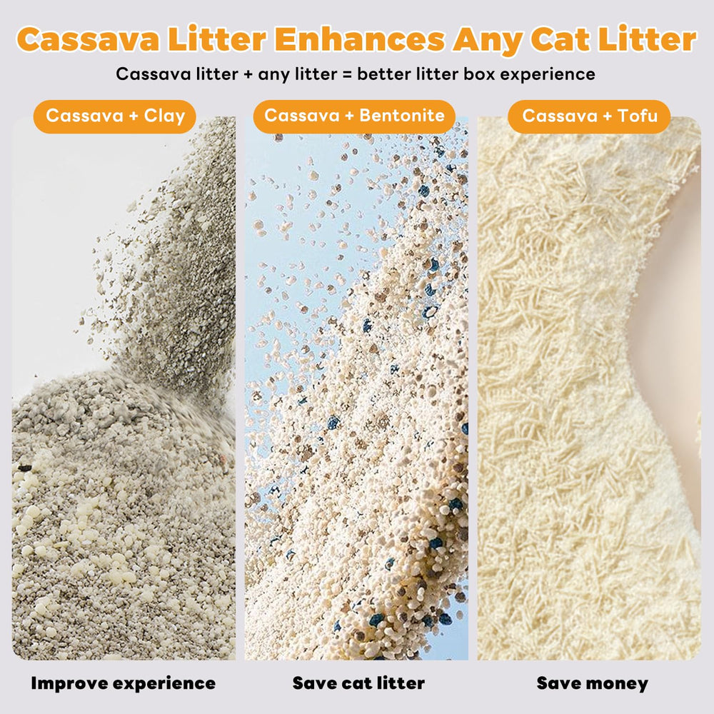 Robotail Premium Cat Litter pour scene showing easy pouring