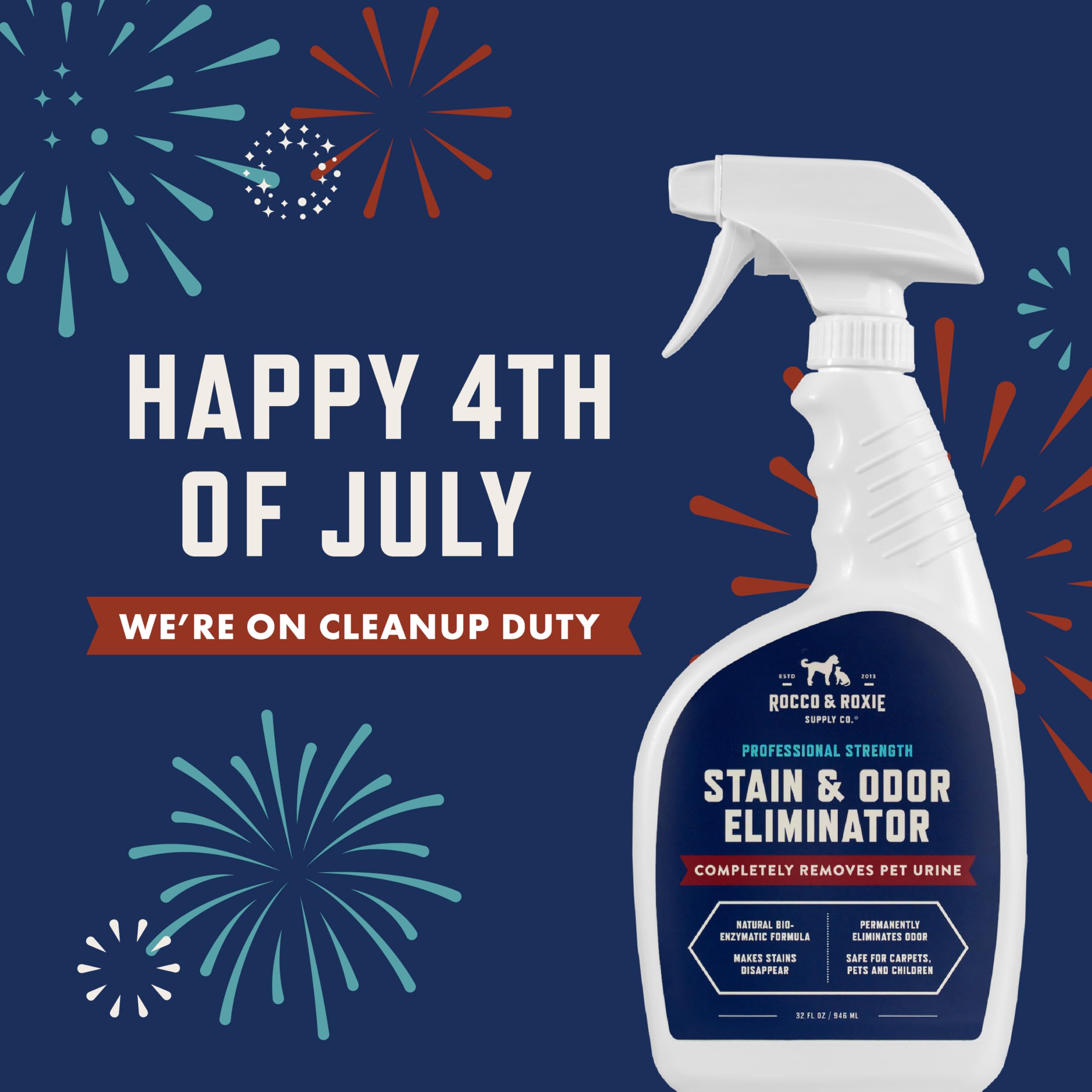 Rocco & Roxie enzyme-cleaner action breaks down organic stains