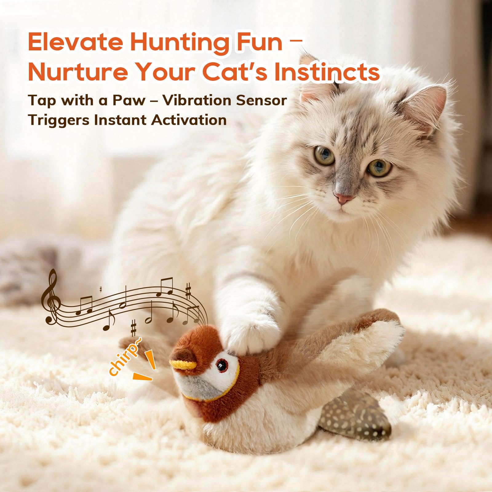 Rocfish kitten-friendly bird toy suitable for small pets.