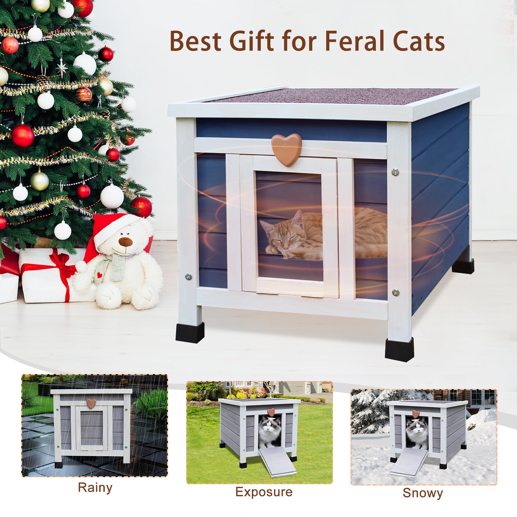 Rockever outdoor cat-house-assembly-parts highlights straightforward setup and maintenance