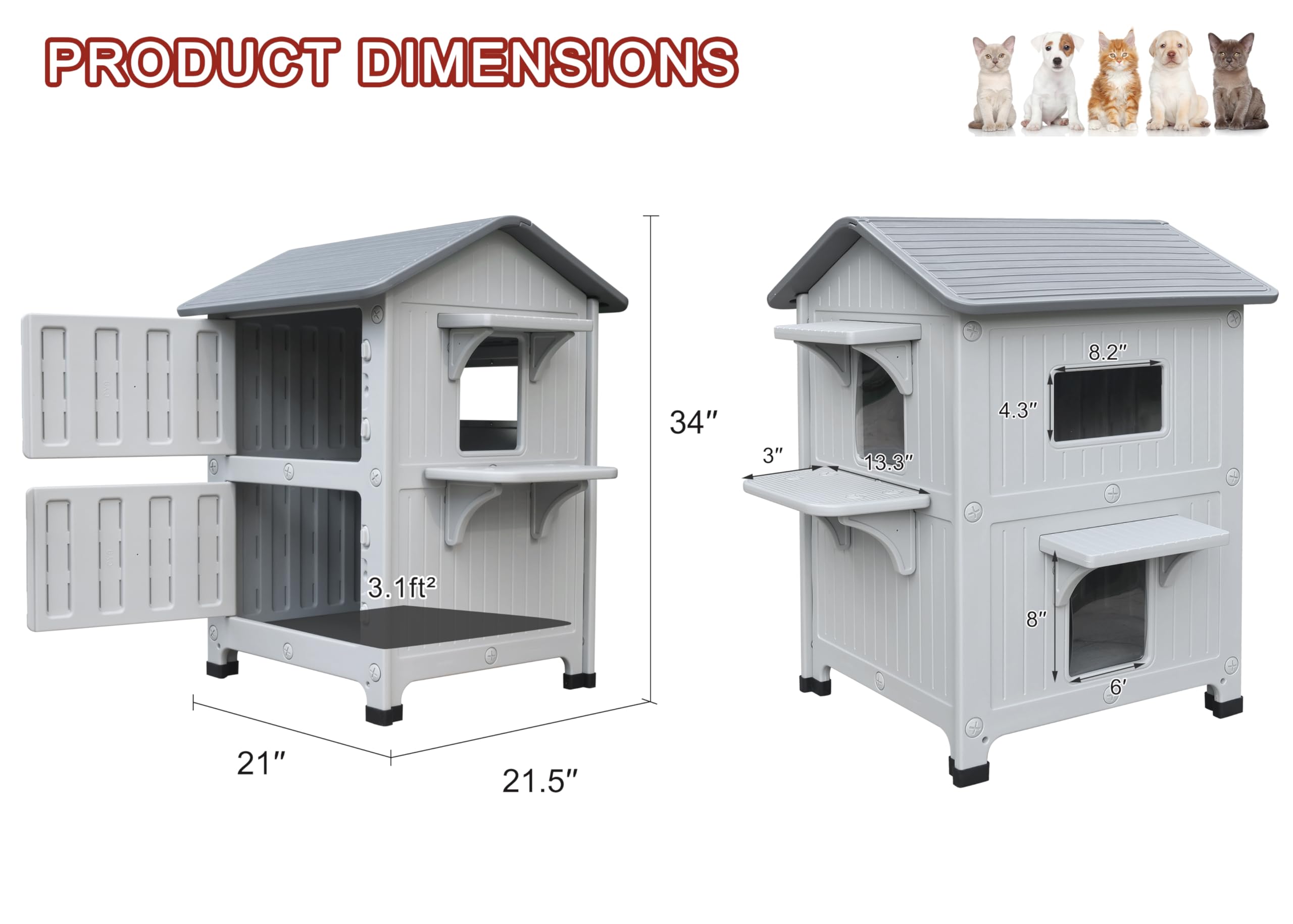 Rockever cat house assembly kit with included hardware