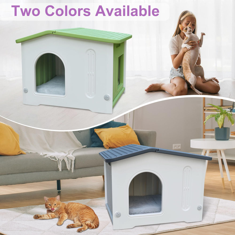 Rockever outdoor cat house 16.1x20.8x16.9 inches fits 1-2 cats.