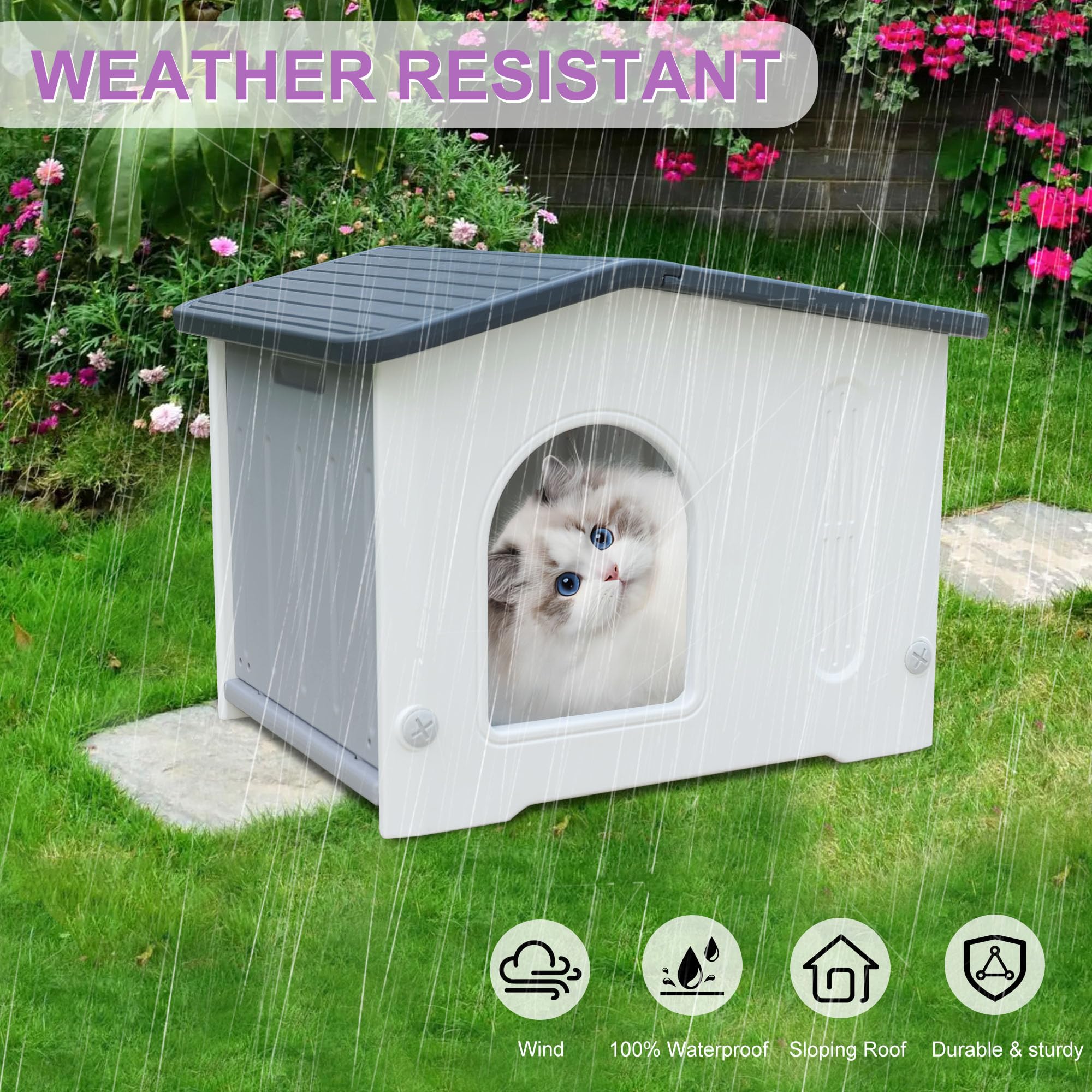 Rockever cat house warm fluffy mats for cozy naps.