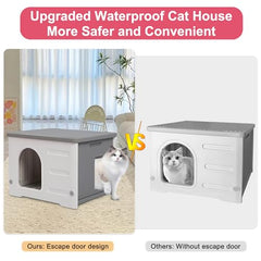 Rockever waterproof exterior cat shelter for all-weather use.