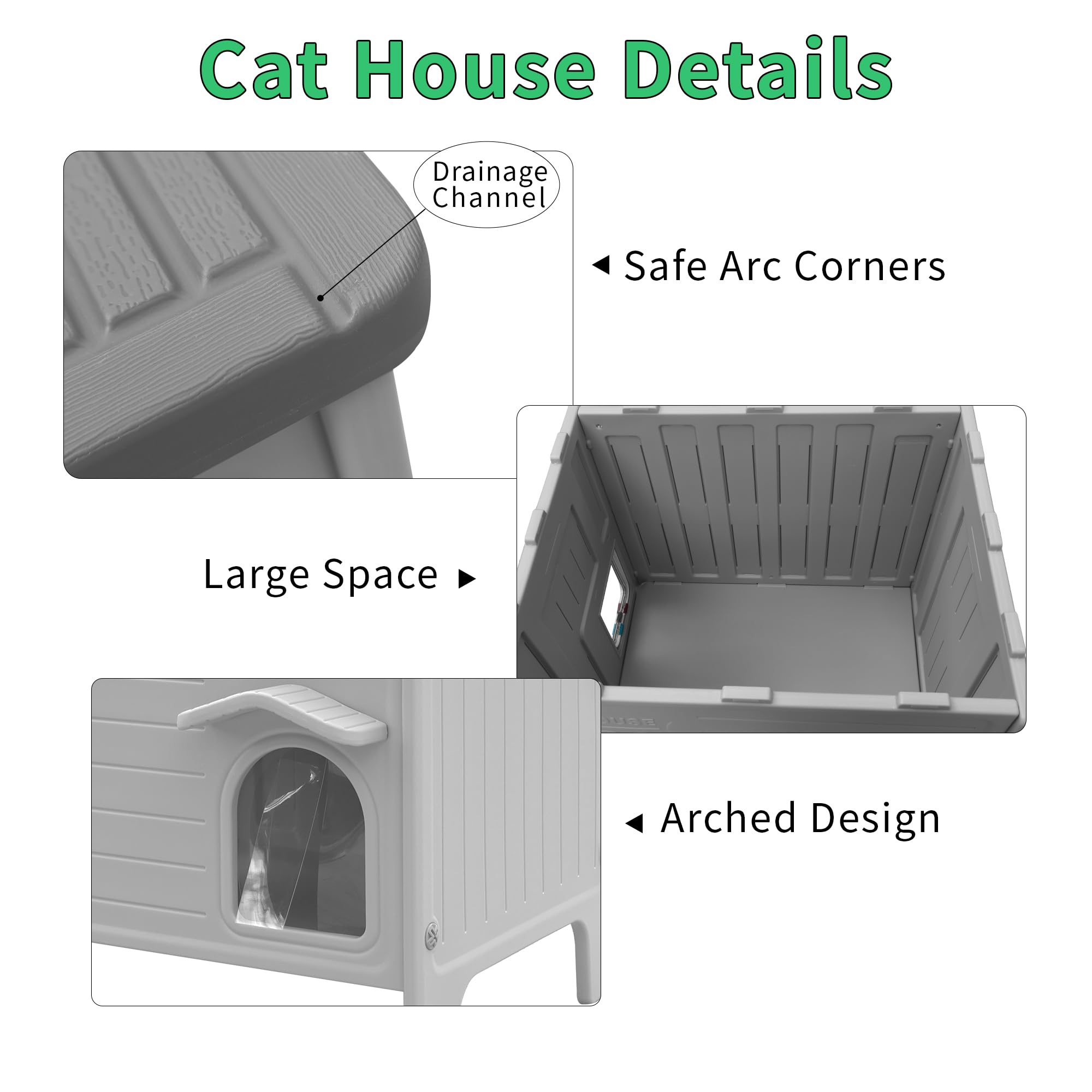 Rockever hdpe cat house durability resists wear and odors.